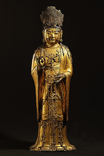 아미타삼존불 중 대세지보살, 고려 1333년, 금동, 국립중앙박물관. <사진=국립중앙박물관>