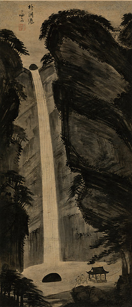 겸재 정선, 박연폭, 조선 18세기, 종이에 수묵, 119.5×52cm, 개인 소장.