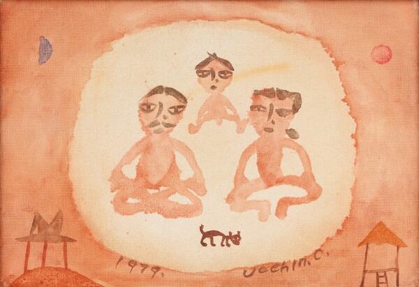 국립현대미술관 소장 ‘가족’, 장욱진(1918~1990), 1979년, 캔버스에 유채, 15.5×22.5cm. 사진 제공 국립중앙박물관.