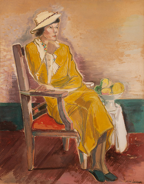 대구미술관 소장 ‘노란 옷을 입은 여인’, 이인성(1912~1950), 1934년, 종이에 수채, 73.5×58.5cm. 사진 제공 국립중앙박물관.