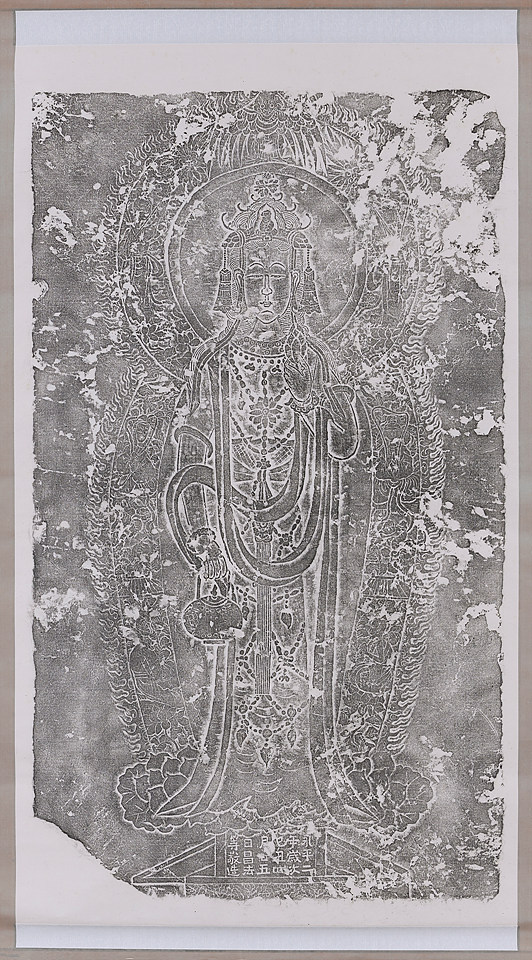 중국 관음상 탁본, 오대, 106.6×60.3cm. 사진 제공 고판화박물관.