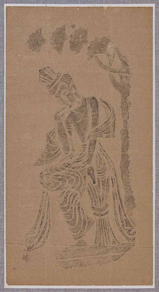중국 운강석굴반 수하 반가사유상 탁본, 43×82cm. 사진 제공 고판화박물관.