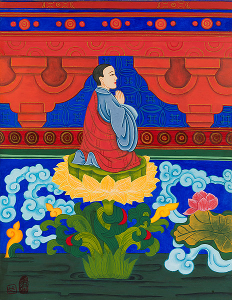 수원 스님, 연화화생도, 41×53 지본채색. 사진 제공 아카데미선그림.