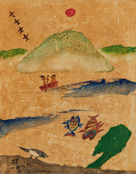 ‘수안보 풍경’, 1986, 캔버스에 유화 물감, 35 × 27.6cm, 개인 소장, 국립현대미술관 제공.