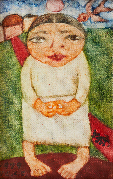 ‘여인상’, 1979, 캔버스에 유화 물감, 15 × 10cm, 개인 소장, 국립현대미술관 제공.